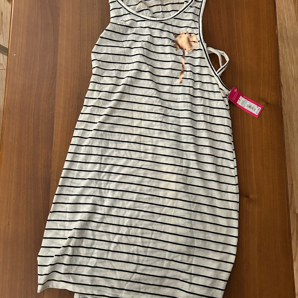 Xhilaration Black and White Striped Swim Coverup